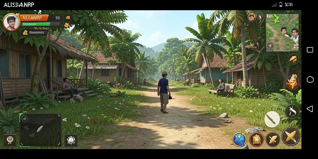 Screenshot gameplay <strong>ALISANRP</strong> yang menunjukkan karakter beraksi dalam suasana santai.