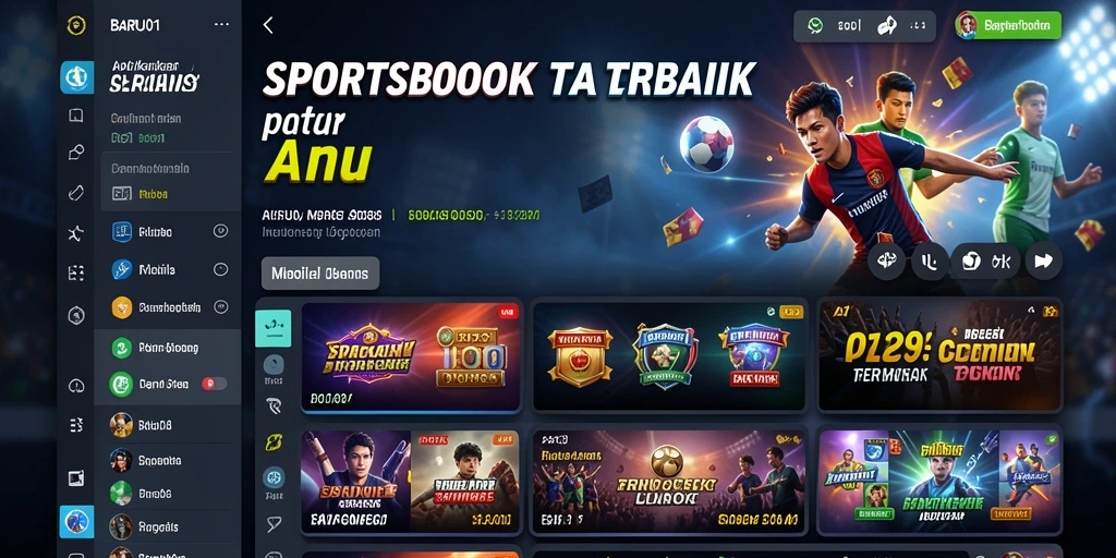 Tampilan menarik dari aplikasi BARU01 dengan fitur taruhan olahraga.