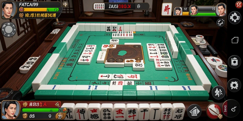 Screenshot gameplay FATCAI99 menampilkan papan Mahjong yang menawan.