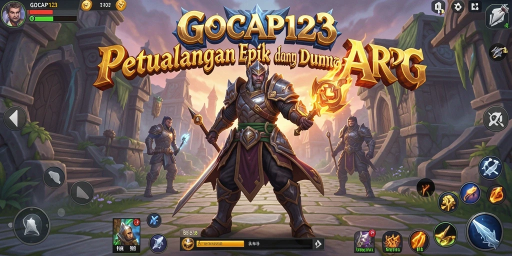 Tangkapan layar utama GOCAP123 menampilkan aksi seru di dunia ARPG.