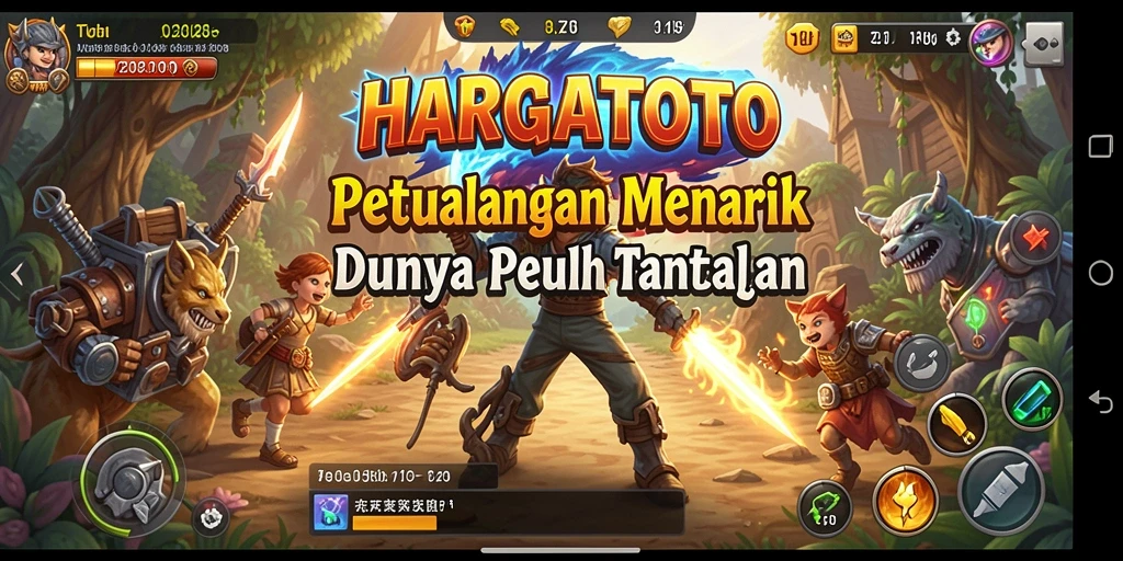 Tangkapan layar game HARGATOTO menampilkan aksi petualangan yang mendebarkan.