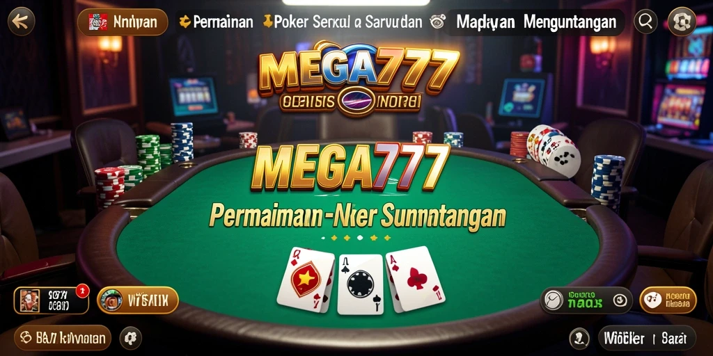 Gameplay MEGA777 menampilkan suasana seru bermain Poker dengan pemain lain.
