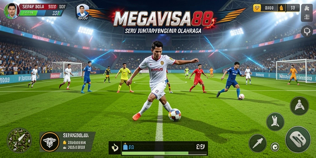 Tangkapan layar gameplay seru di MEGAVISA88 yang menampilkan aksi sepak bola.