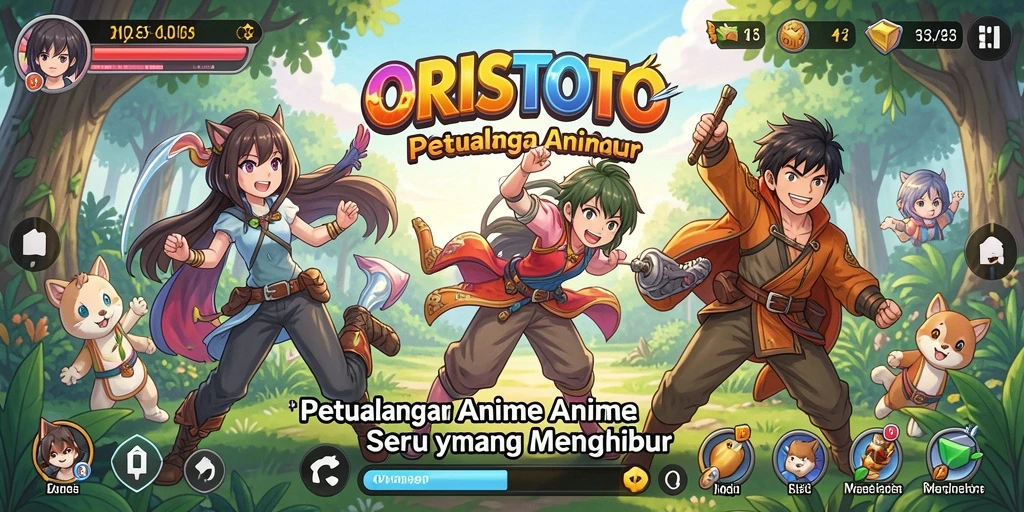 Tampilan gameplay memukau dari ORISTOTO dengan karakter anime yang dinamis.