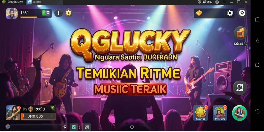 Tampilan gameplay QGLUCKY yang seru dan interaktif saat bermain musik.