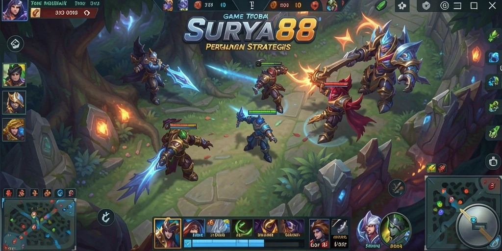Tampilan gameplay seru di SURYA88 dengan karakter yang dinamis.